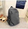 Schoolbag Simple Large Capacity Ins Solid Color Computer Backpack University High School Schoolbag Mori Department Campus Canvas Backpack Men and 