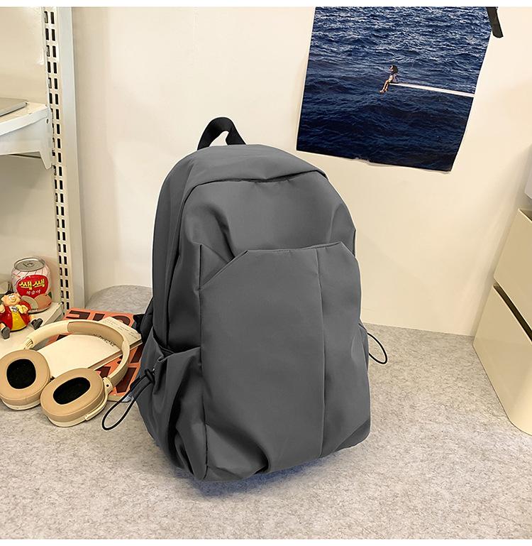 Schoolbag Simple Large Capacity Ins Solid Color Computer Backpack University High School Schoolbag Mori Department Campus Canvas Backpack Men and