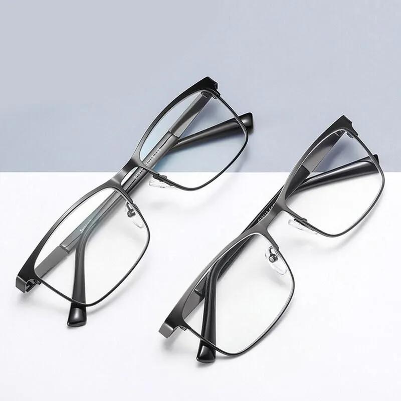 Classic Reading Glasses Metal Frame Men Anti Blue Light Business Presbyopic Glasses Optical Eyewear Vision Care +1.0~+4.0