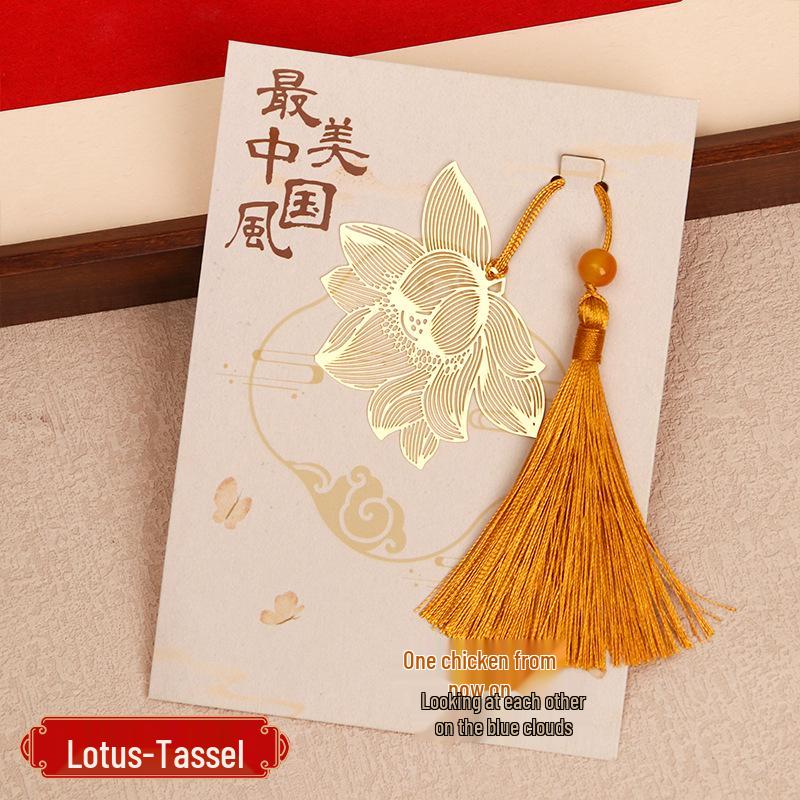 Handcrafted Metal Bookmark with Yellow Pendant – Creative and Personalized Student Gift