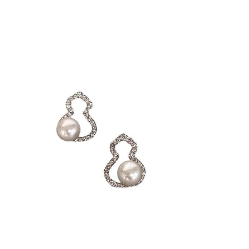 

Высококачественные маленькие серьги-тыквы в китайском стиле с жемчугом Высококачественные серьги с микроинкрустацией циркония для женщин