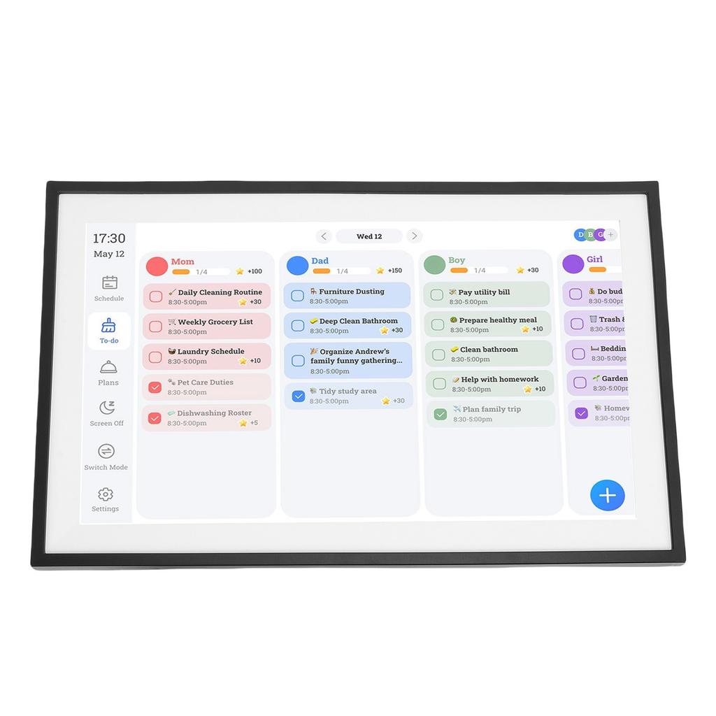 Smart Digitaler Kalender 15,6 Zoll HD Touchscreen WLAN Digitaler Bilderrahmen e Familienkalender Planer mit APP für   9.0
