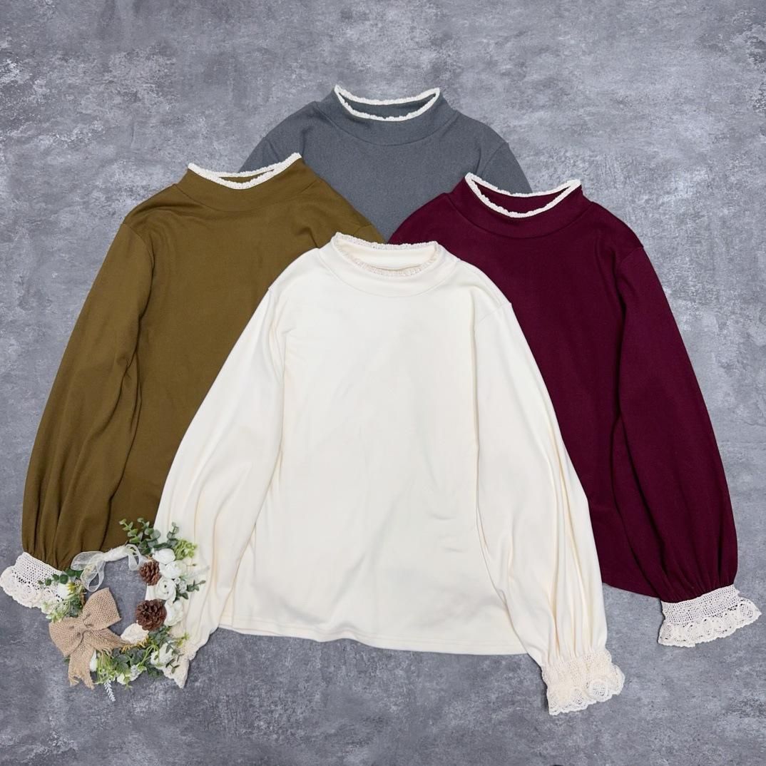 

Футболка Johnature Japanese Velvet Four-color Lace Base Cotton, осень-зима, Niche Simple Lazy Wind, термальные женские топы One Size серый