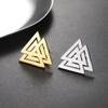 Dawapara Odin Knot Valknut Symbol Brooch Pins Nordic Scandinavian Jewelry Stainless Steel Brooch Accessories