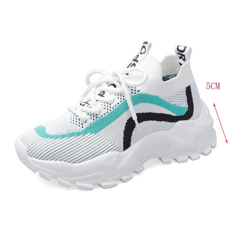 Fashion Fashion Mixed Colors Mesh Sports Shoes Women Thick Sole Non Slip Lace Up Chunky Sneakers Summer Comfort Platform Casual Shoes