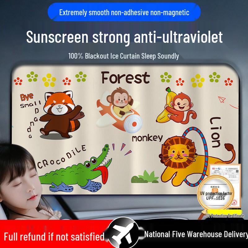 Rear Seat Blackout Sunshade Curtains for Kids