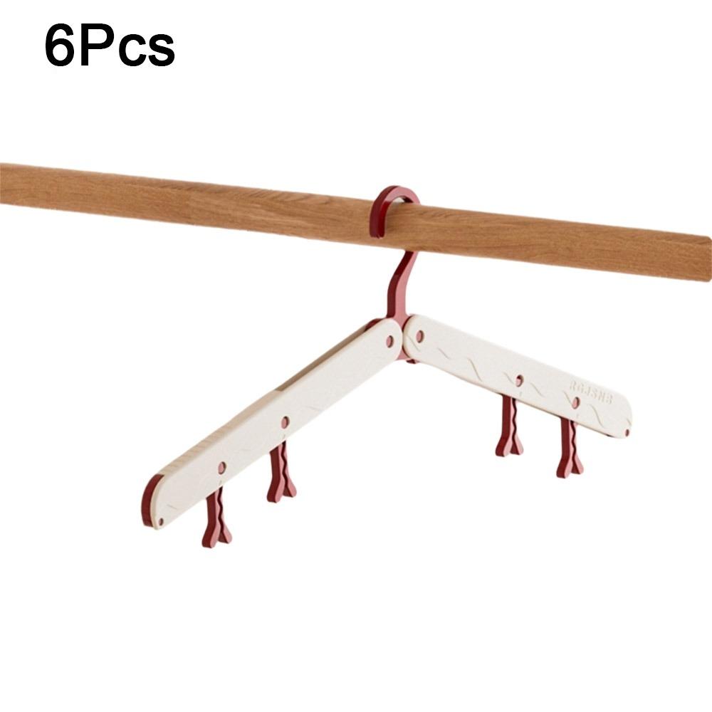 6Pcs Space Saving Foldable Travel Hangers Anti-Slip Clothing Storage Hangers  Wardrobe