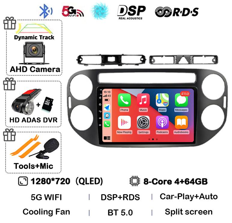 Android 14 Auto Carplay pentru VW Volkswagen Tiguan 1 NF 2006 2008-2012 2013 2014 2015 2016 Radio auto Multimedia Player GPS Stereo