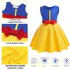 Snow White Princess Dress Set with Headband, Crown & Wand, Cotton, 4-5 Years, 120cm, Yellow/Blue