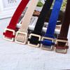 Simple Metal Square Buckle Thin Belt Women'S Dress Golden Velvet Long Shirt Sweater Accessories Tide