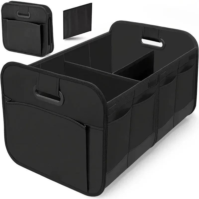 Collapsible Oxford Car Trunk Organizer with Reinforced Handles & Multi-Compartments. Fits All Cars, SUVs, Vans.