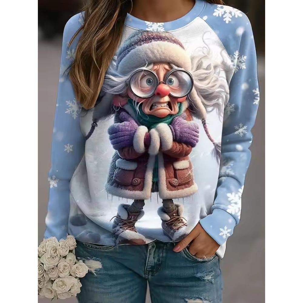 Women's  Animal Cat Printed Sweatshirt 3D Print O-Neck Long Sleeve Tops Women's Apparel Streetwear Fall Winter Pullover