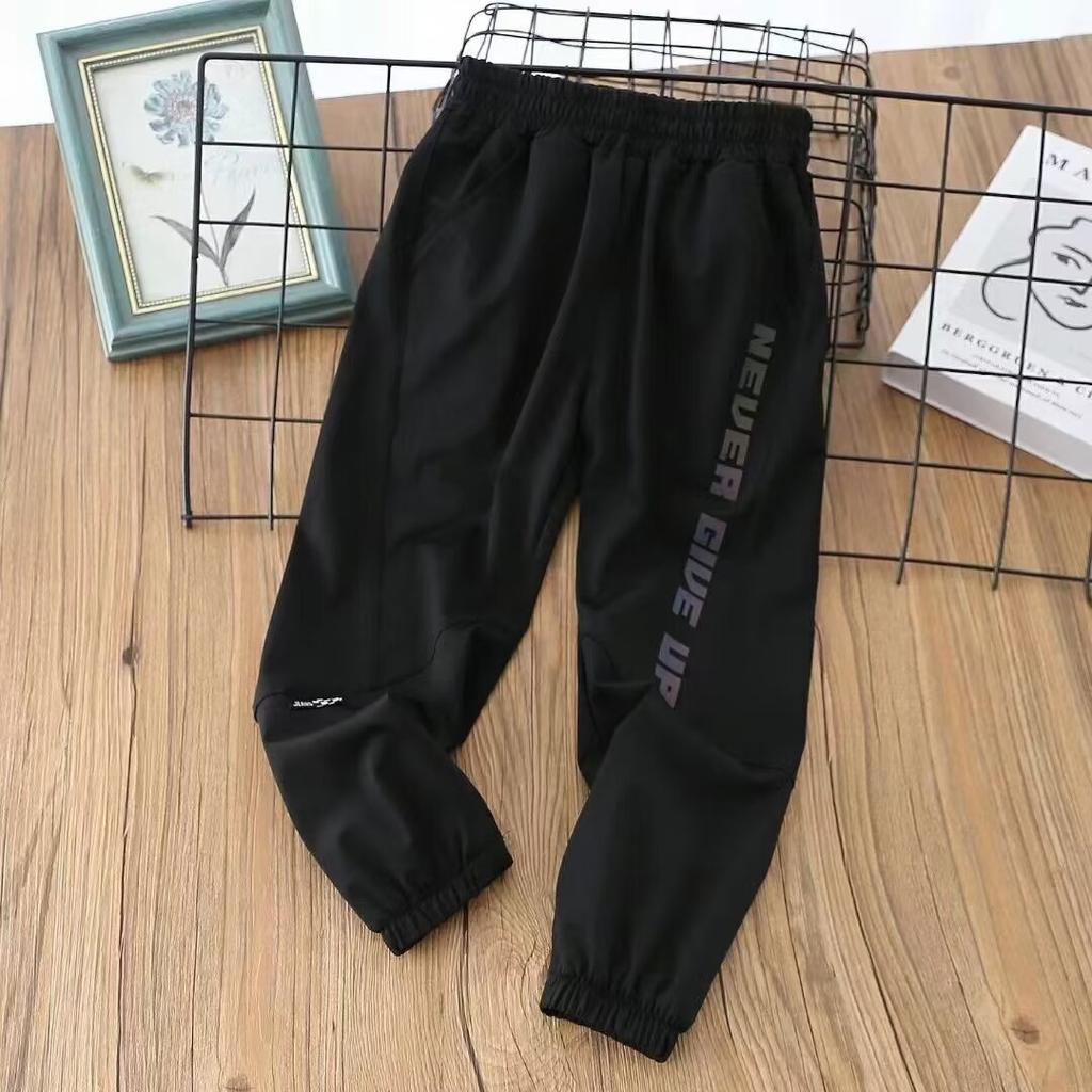 Calças de Gelo de Secagem Rápida para Meninos Calças Repelentes de Mosquitos para Crianças Calças Compridas para Meninos Médios e Grandes Calças Esportivas Finas de Verão para Meninos