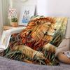 1pc Lion Safari Blanket, Lightweight Flannel Throw Blanket For Sofa, Bed, Travel, Camping, Living Room, Office, Couch, Chair, And Bed