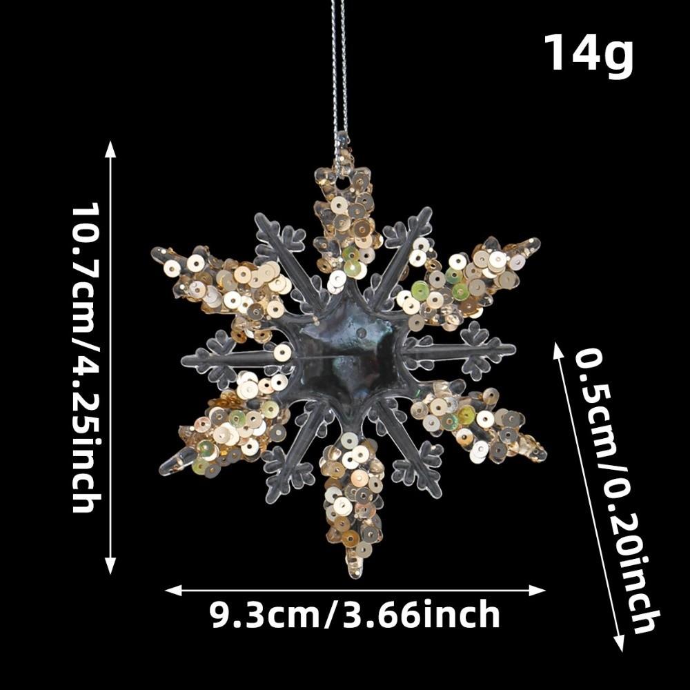 Transparent Christmas Tree Pendant Hanging Loop Snowflake Ornament  Holiday Party Decor