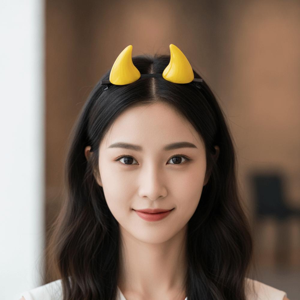 Miniature Demon Horn Barrettes Glossy Ox Horn Hair Clips Devil Horn Hairpins Daily Styling