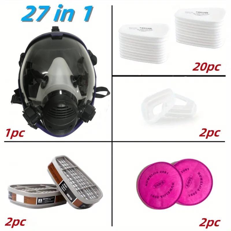 Chemical Mask 6800 15/17 In 1 Gas Mask Dust Respirator Paint Insecticide Spray Silicone Full Face Filter for Laboratory Welding