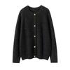 Women's Cashmere Cardigan: Thick, Round Neck, Raglan Sleeves, Versatile Knit for Autumn/Winter.