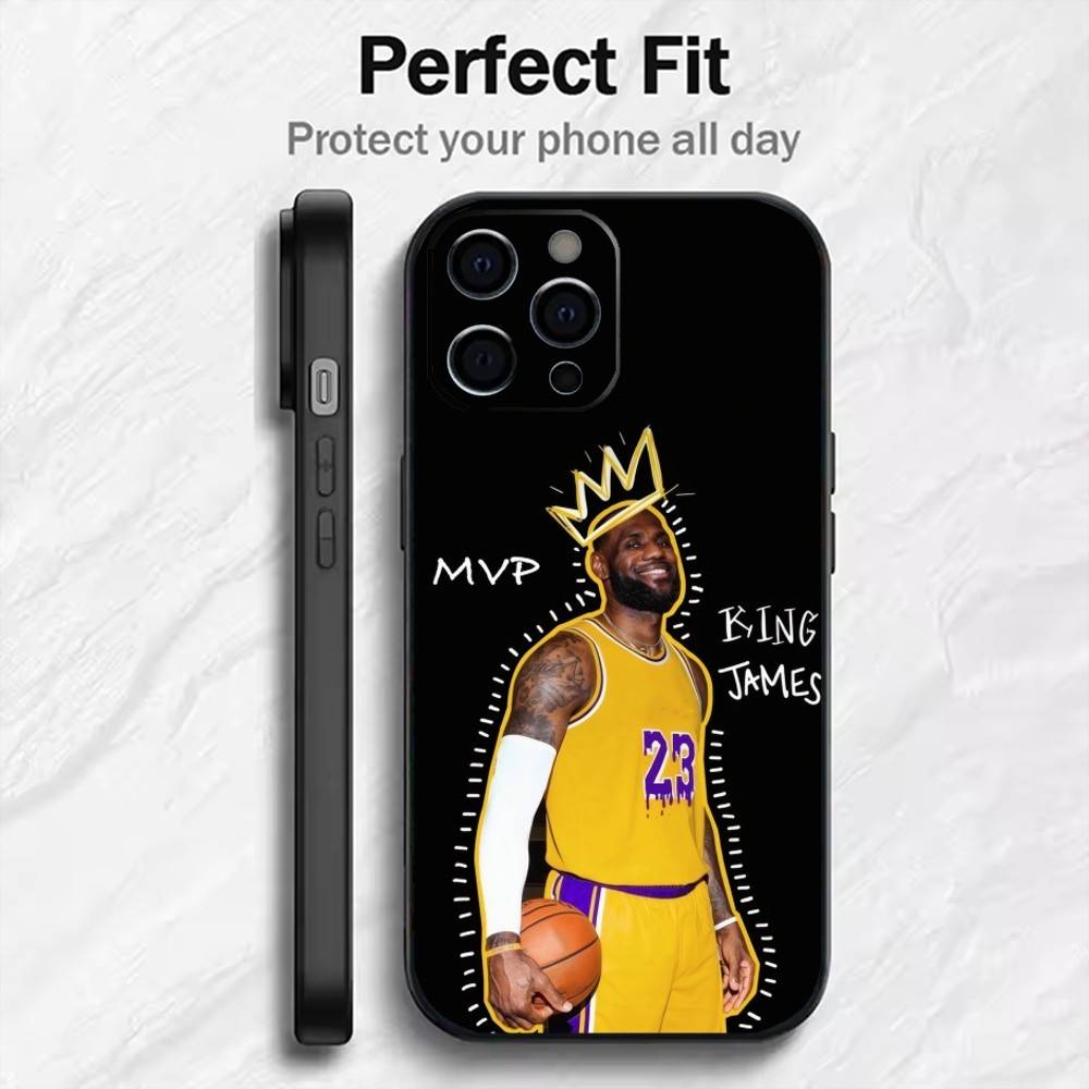 

Defender King LeB J-James-s Phone Case For iPhone17,16,15,14,13,12 Plus,Max Soft Silicone Black Cover iPhone17air