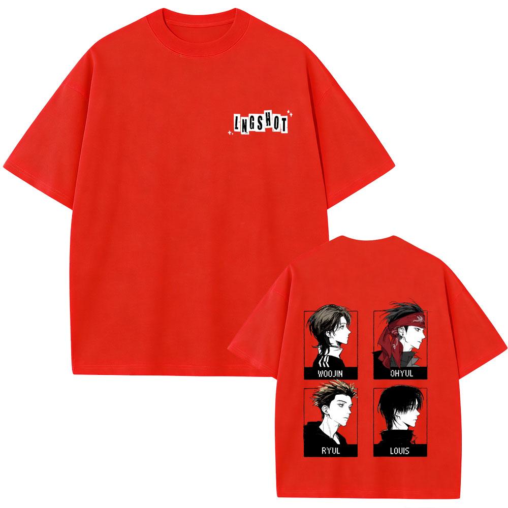 

Korean Band Lngshot Cartoon Style Graphic Tshirt Unisex Women Kpop Fashion Trend T Shirts Unisex Vintage Casual Oversized Tshirt S