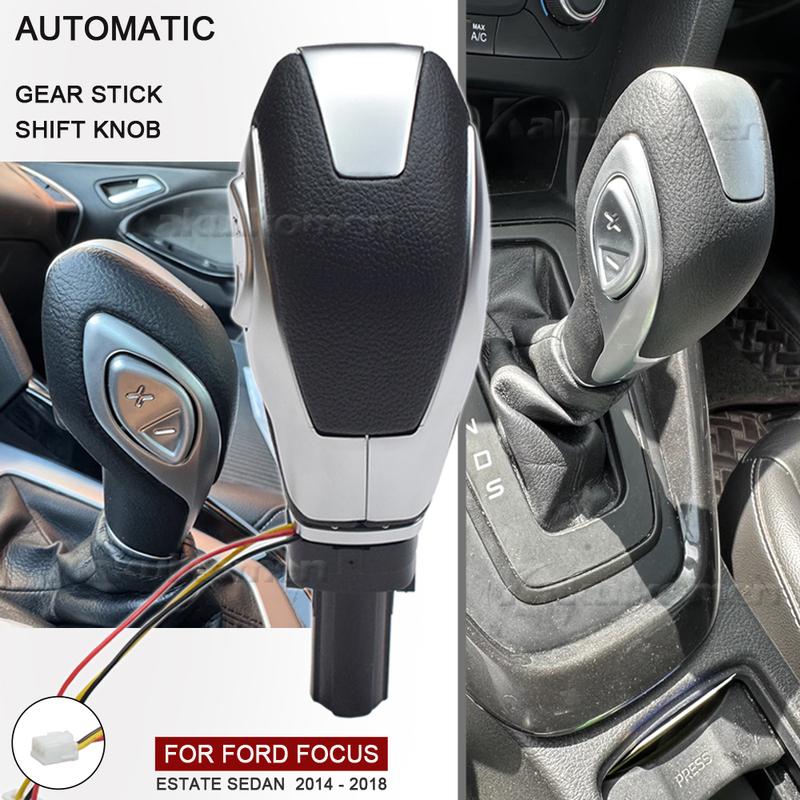 Auto Automatik-Schaltknauf Schalthebelkopf Schwarz Silber Für Ford Focus 5-Türer/Kombi/Limousine 2014 2015 2016 2017 2018