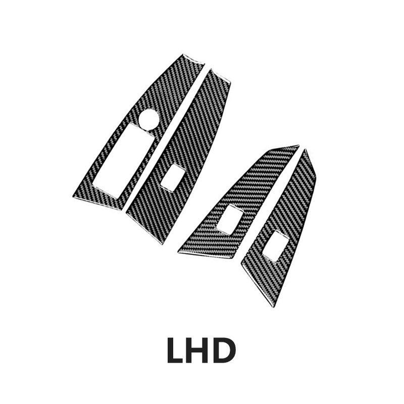 Piano Black / Carbon Fiber Car Interior Door Window Lift Switch Button Trim Cover For BMW 5 Series E60 2004 2005 2006 2007