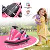 Bumper Car for Kids, 360-Degree Rotatable, Steering Wheel, LED Lights, Music Function, 3-8 Years, Pink