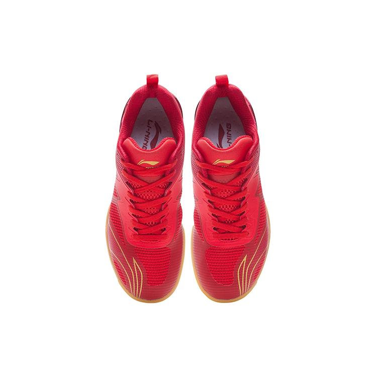 Li Ning Competition Cushioning Slip Resistant Abrasion Resistant Breathable Low Top Table Tennis Shoes Men's Flame Red APPR001-1
