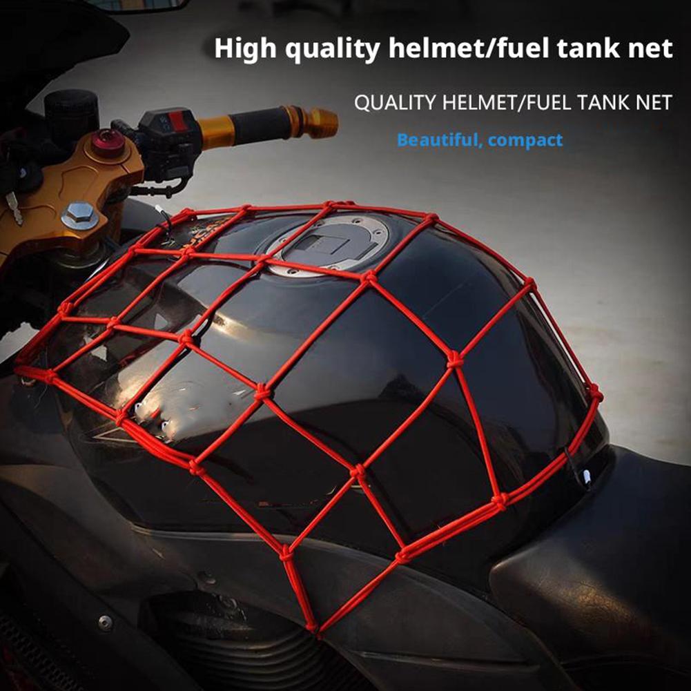 Adjustable Motorcycle Elastic Luggage Net With Hooks: 30x30cm Sizes For Cargo/Helmet Fixing Mesh – Also Fits Bike Fuel Tanks
