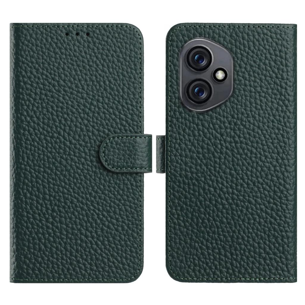 For Honor 400 5G (Global) Case Wallet Stand Litchi Texture Genuine Cow Leather Flip Phone Cover