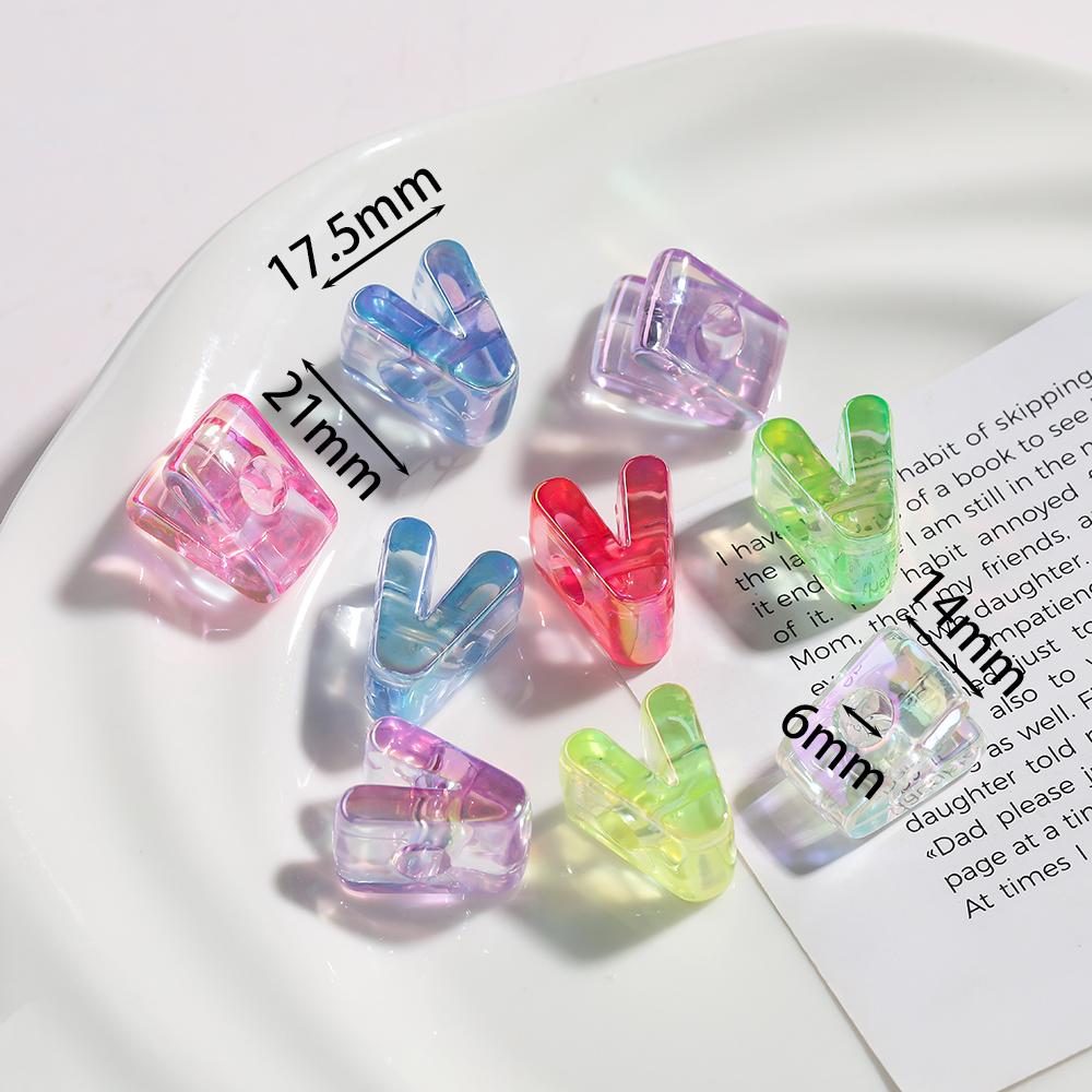 5pcs Transparent Acrylic Letter Beads Random Mixed A-Z Alphabet Spacer Beads for DIY Bracelet Necklace Jewelry Making Findings