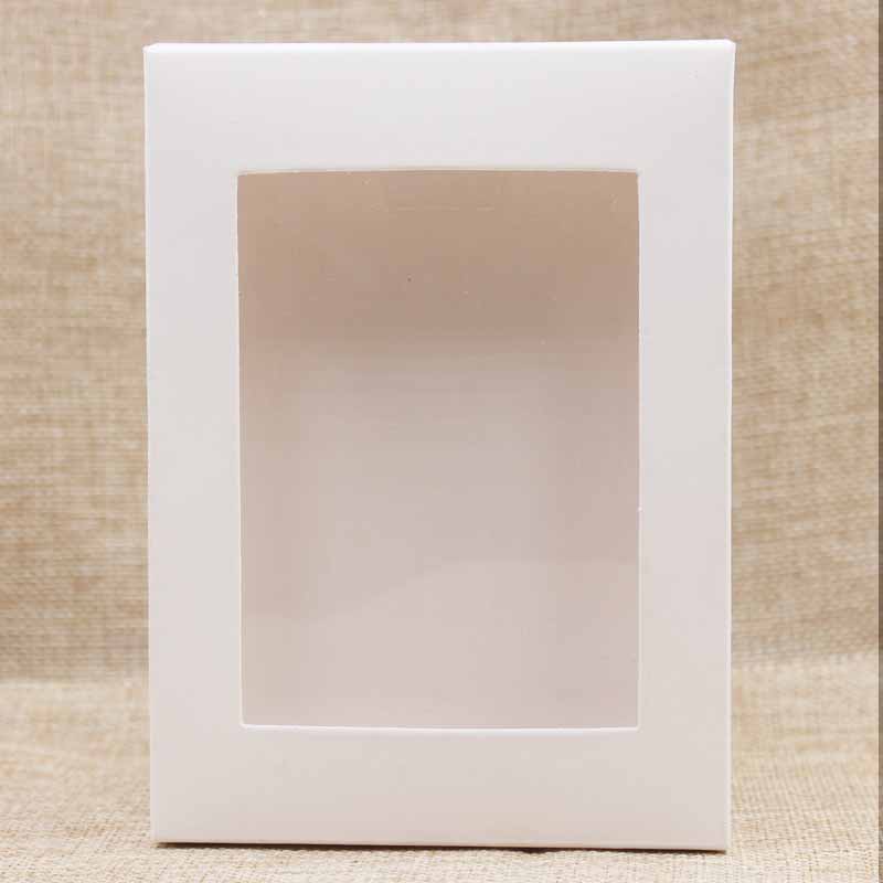 Newest 10pcs Kraft Paper Marbling Thank You Window Box Flower Print Christmas Gifts Candy Wedding Favors Home Party Package Box