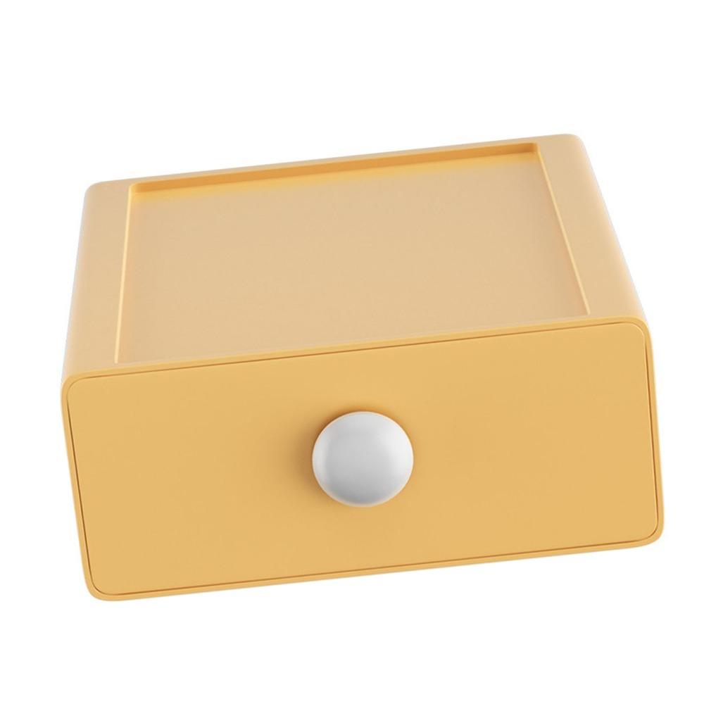 Stackable Design Desktop Drawer Storage Box Compact Large Capacity Storage Home жёлтый