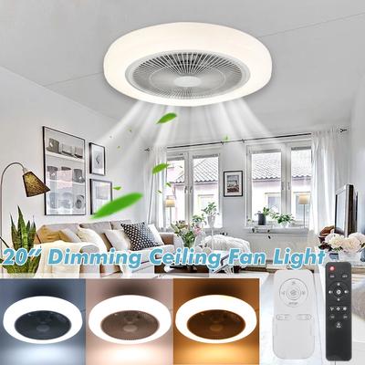 3 režimy 36W stmívatelné LED stropní osvětlení stropního ventilátoru Nízkohlučné stropní světlo s aplikací ventilátoru a dálkovým ovládáním lampy ventilátoru