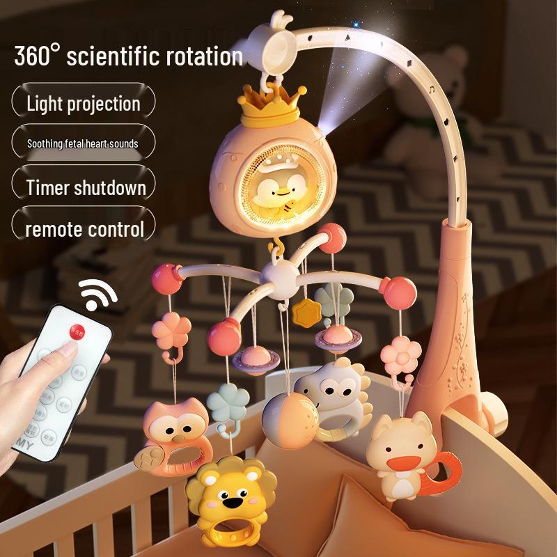 Rotating Baby Stroller Rattle: Musical Bedside Hanging Toy for Newborns