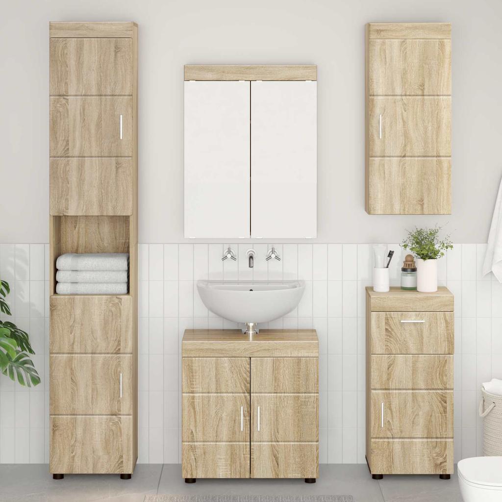 Bathroom Wall Cabinet TULUM Sonoma Oak 37 X 24.5 X 86 Cm