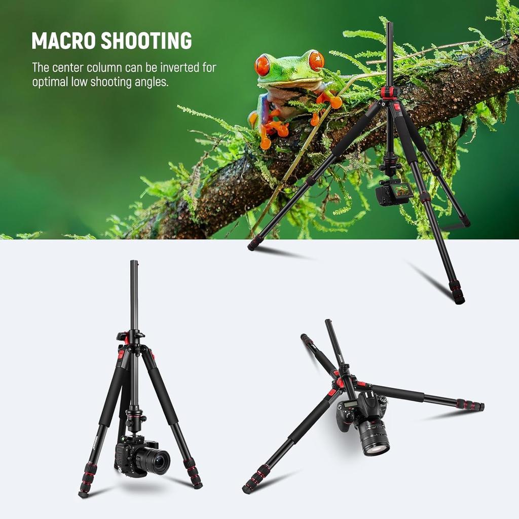 NEEWER Camera Tripod Aluminum Center Type QR Horizontal Overhead Camera Overhead Suitable for DSLR Load Capacity 15kg Monopod, 200cm, Alloy,