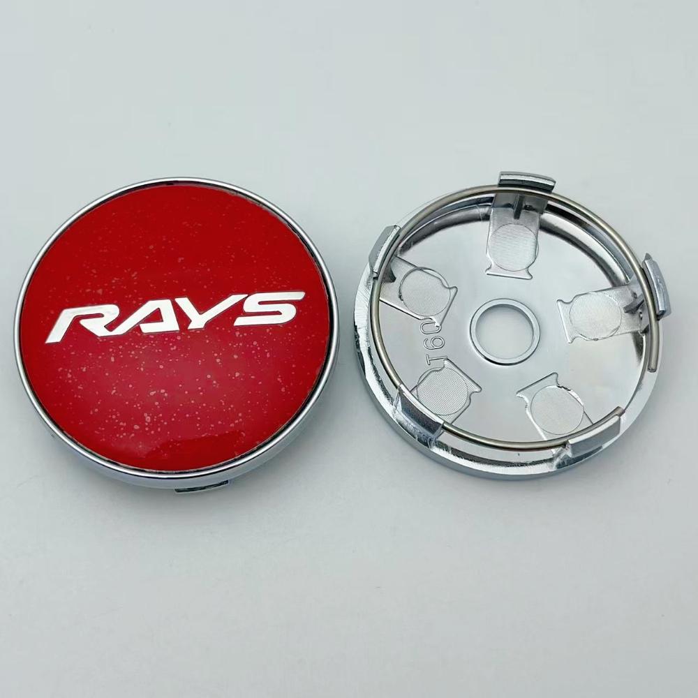 4pcs 60MM ( 56MM I.D ) Rays Logo Emblem Car Wheel Center Caps Wheel Hubcaps Auto Rim Centre Cover Black/Silver Car Accessories