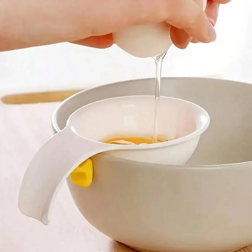 1pc,Egg Yolk Separator Divider Rack,White Plastic Egg White Strainer,Household Egg Tools,Cooking & Baking Tools Kitchen Gadgets
