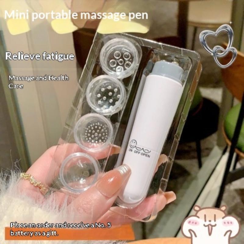 1*white Electric Mini Massage Pen Portable 4-head Massager Electric Eye Facial Care Massage Instrument Lifting Face Eye Vibrator белый
