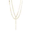 Ins Fashionable Y-shaped Double-layer Stacked Necklace Stainless Steel Plated 18k Gold Chain Simple Versatile Waterproof Jewelry