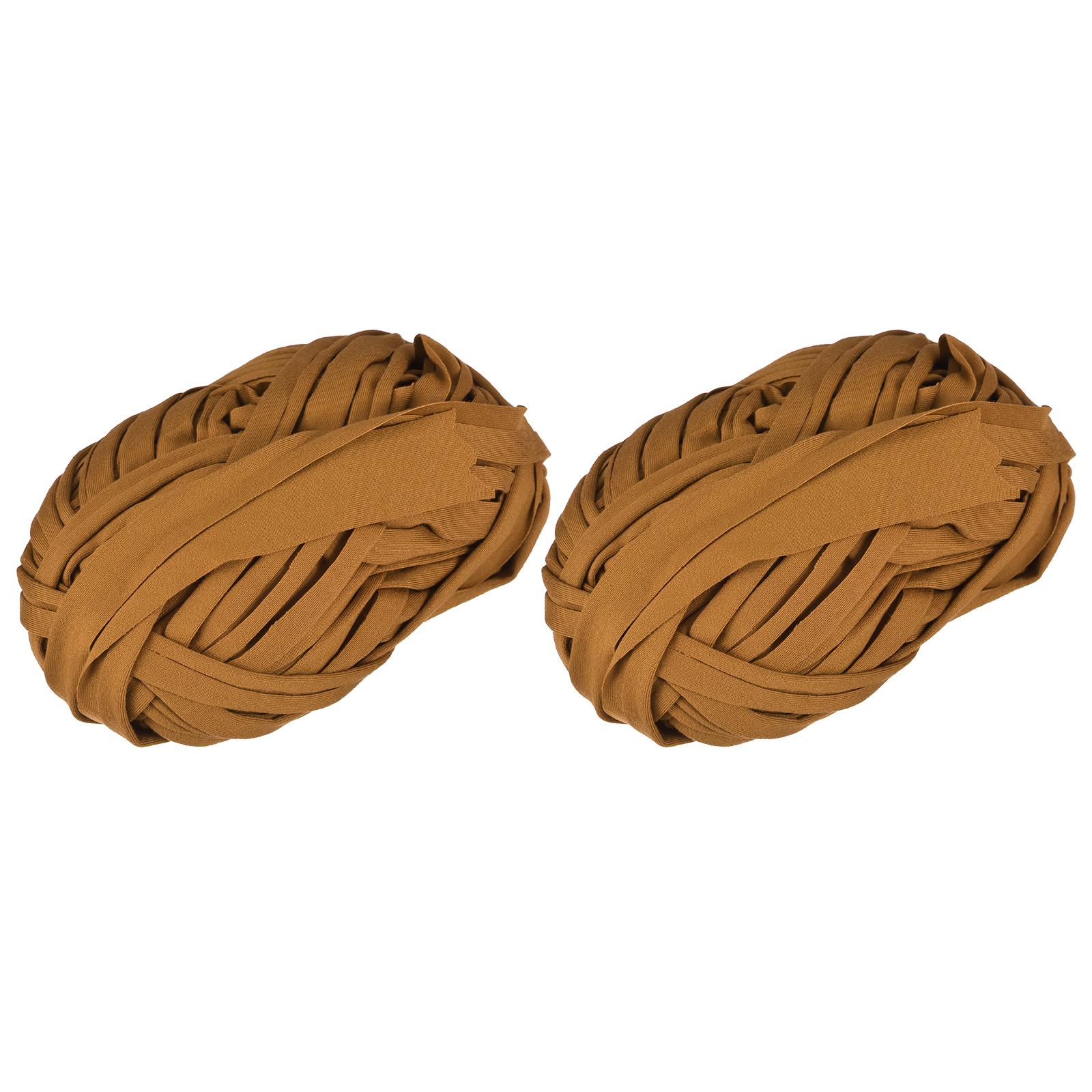 

2 Rolls Elastic Fabric Cloth Yarn T Shirt Crochet Yarns Thick Knitting Yarns for DIY Bag Carpet Cushion 7oz/ 200g