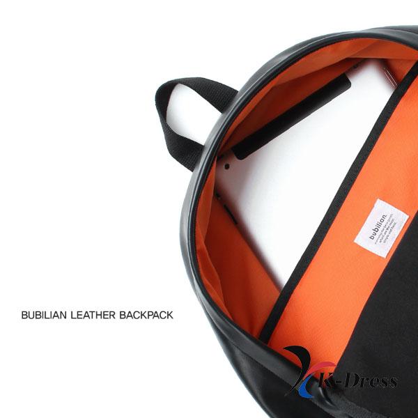 BuBilian Leather BLACK Daily Unisex Travel Backpack for Students, Laptop Bag for Professionals