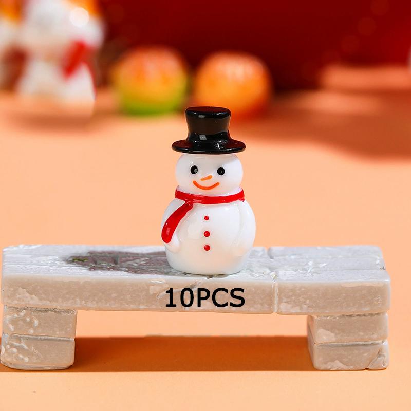 

WTEMPO Mini Snowman Figurines Ornaments Christmas Resin Snowman Decoration with Hat Xmas Micro Landscape Ornaments Garden Accessories for DIY Crafts 10pcs чёрный