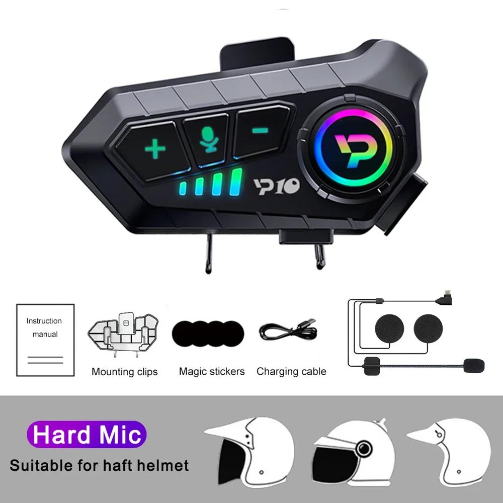 Kebidumei Y10 Bluetooth 5.3 Motorcycle Helmet Headset Waterproof 2000Mah Voice Assistant For Moto Earphone Motorbike Headphone