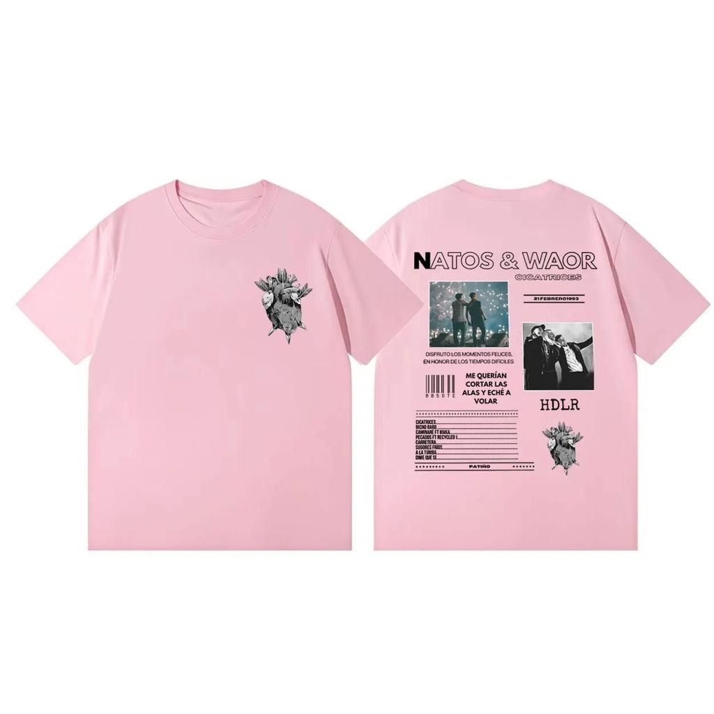 Unisex Women Hip Hop Vintage Short Sleeve T-shirts Rap Duo Natos Y Waor Tour 2026 T-shirt Summer Fashion Casual Oversized T Shirt
