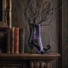 Halloween Themed Floral Display Vessel Witch Boot Vase, Gothic Spider Web Flower Vintage Style Vase for Autumn Decorative Table Centerpiece