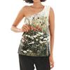 Women Shoulder Surgery Shirt Sleeveless Floral Print Top with Snap Buttons and Adjustable Cuff Design Postoperative Recovery Garment