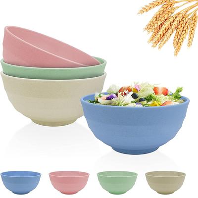 LMETJMA 4 Pezzi Ciotole per Cereali Infrangibili Riutilizzabili Ciotole in Paglia di Grano Set di Ciotole Leggere per Zuppa di Noodles Snack Insalata di Frutta JT89
