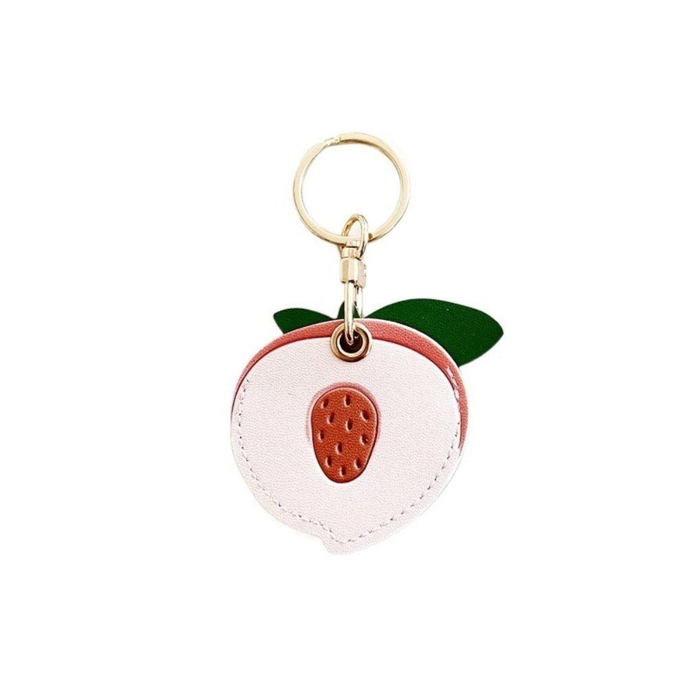Leather Fruit Key Chain Anti-lost Access Card Holder Cute Bag Pendant  Bag Charm
